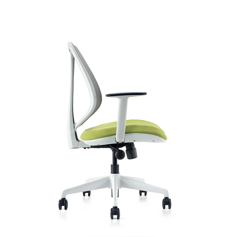 Cozyblock Omin Series Gray Mesh Low Back Office Chair With Lumbar Support Adjustable Height And Seat Tilt Lock W Green Cushion Omin G Grn The Home Depot