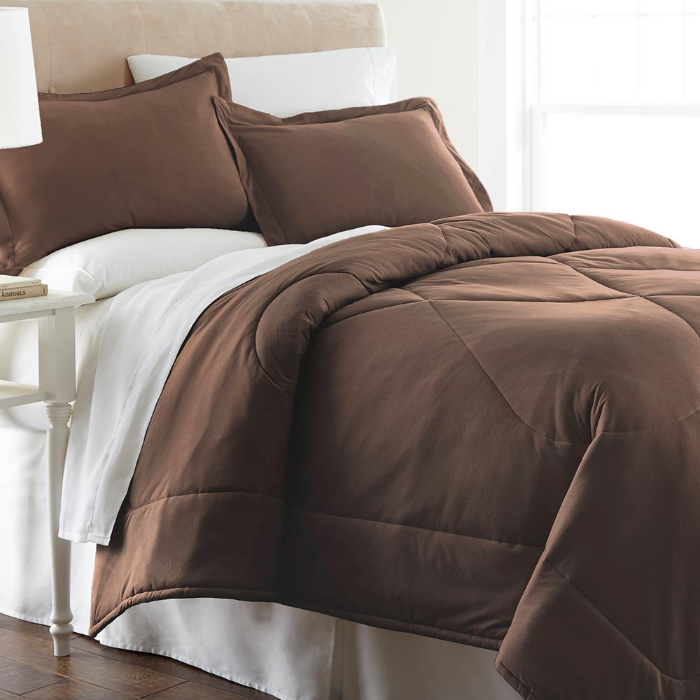 Micro Flannel Chocolate Full Queen 4Piece Comforter SetMFNCMFQCHO