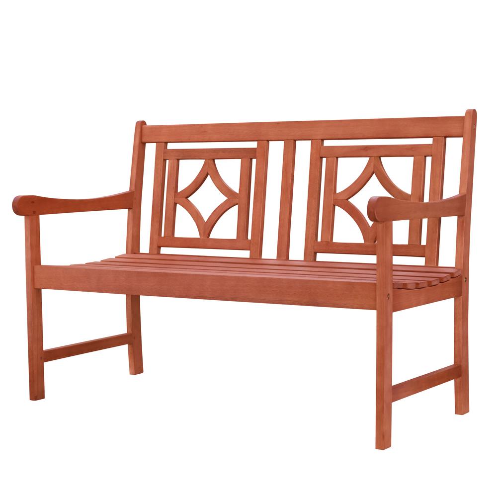 Vifah Malibu 2 Person Wood Outdoor Bench V1833 The Home