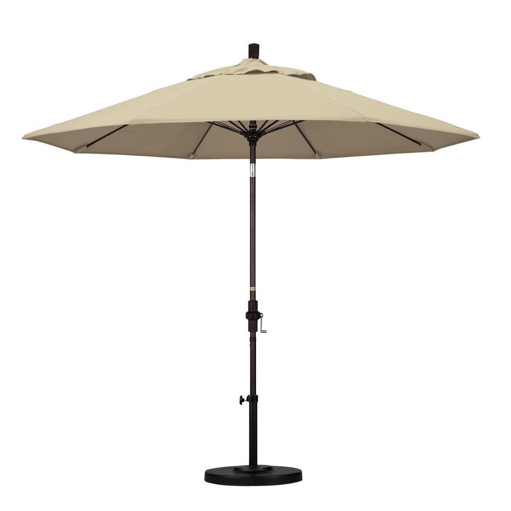 California Umbrella 9 Ft Bronze Aluminum Market Patio Umbrella With