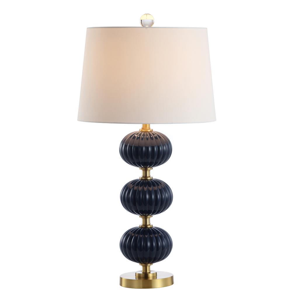 Jonathan Y Carter 29 7 In Navy Glass Led Table Lamp