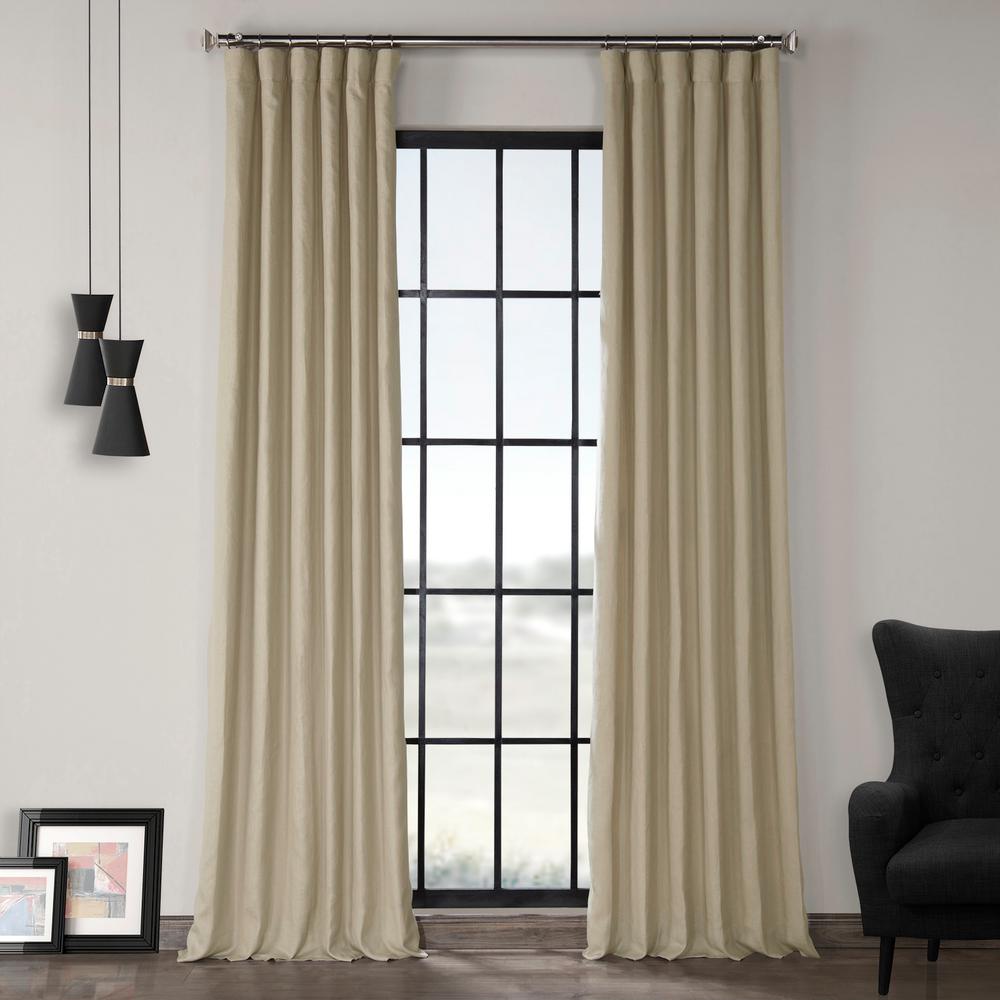 Exclusive Fabrics Furnishings Fresh Khaki Brown French Linen