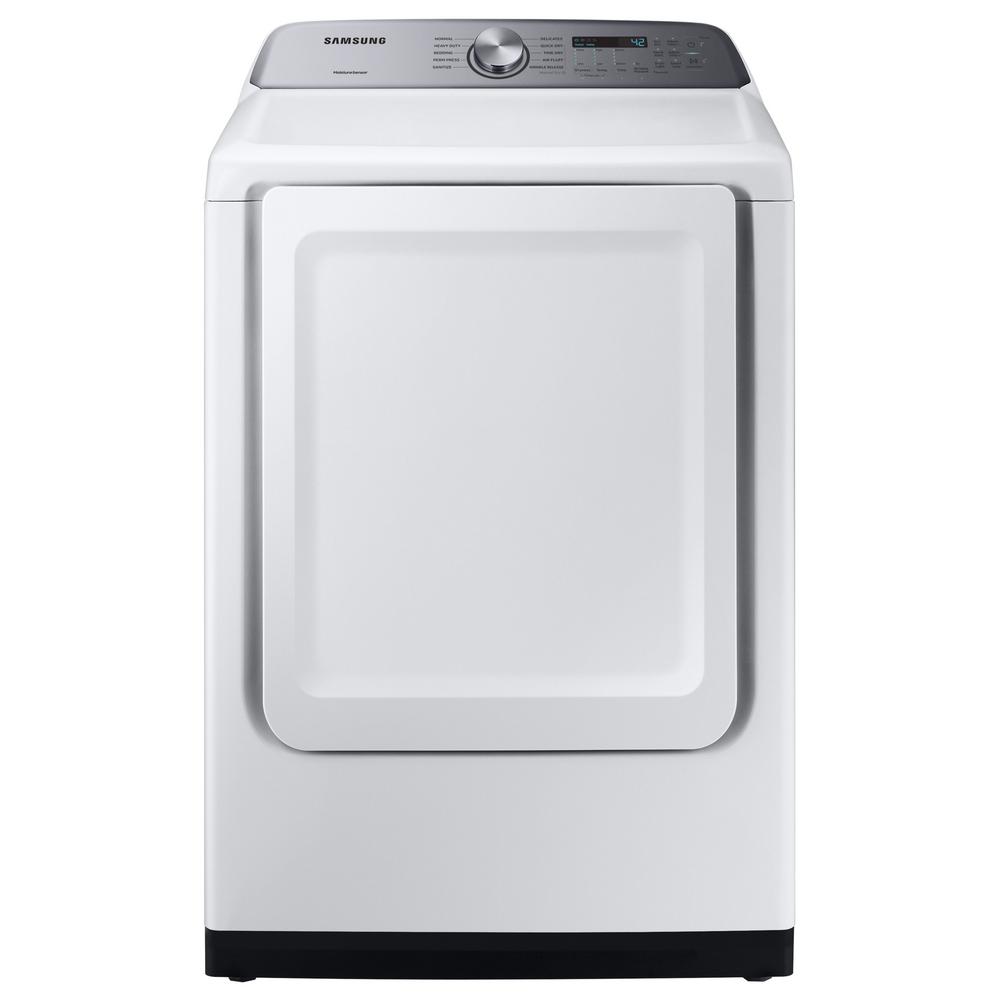 Samsung 7.4 cu. ft. White Electric Dryer with Sensor Dry-DVE50R5200W - The Home Depot