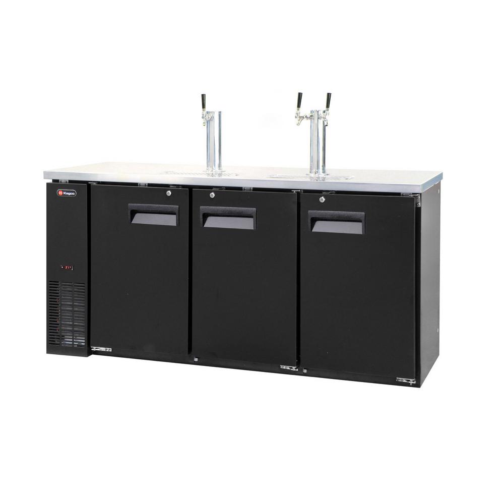 Kegco Commercial 3 Keg Beer Dispenser with Single and Dual Faucet Towers