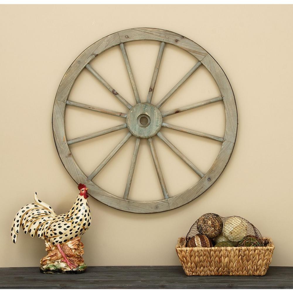 Litton Lane 30 In Wagon Wheel Wall Hanging 52289 The Home Depot Wagon Wheel Wall Hanging