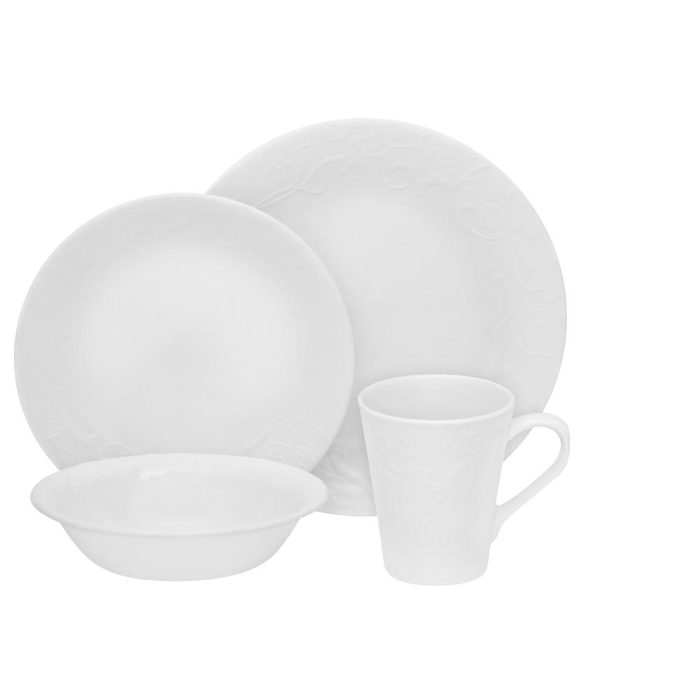 Corelle Embossed 16Piece Bella Faenza Dinnerware Set 1114662 The