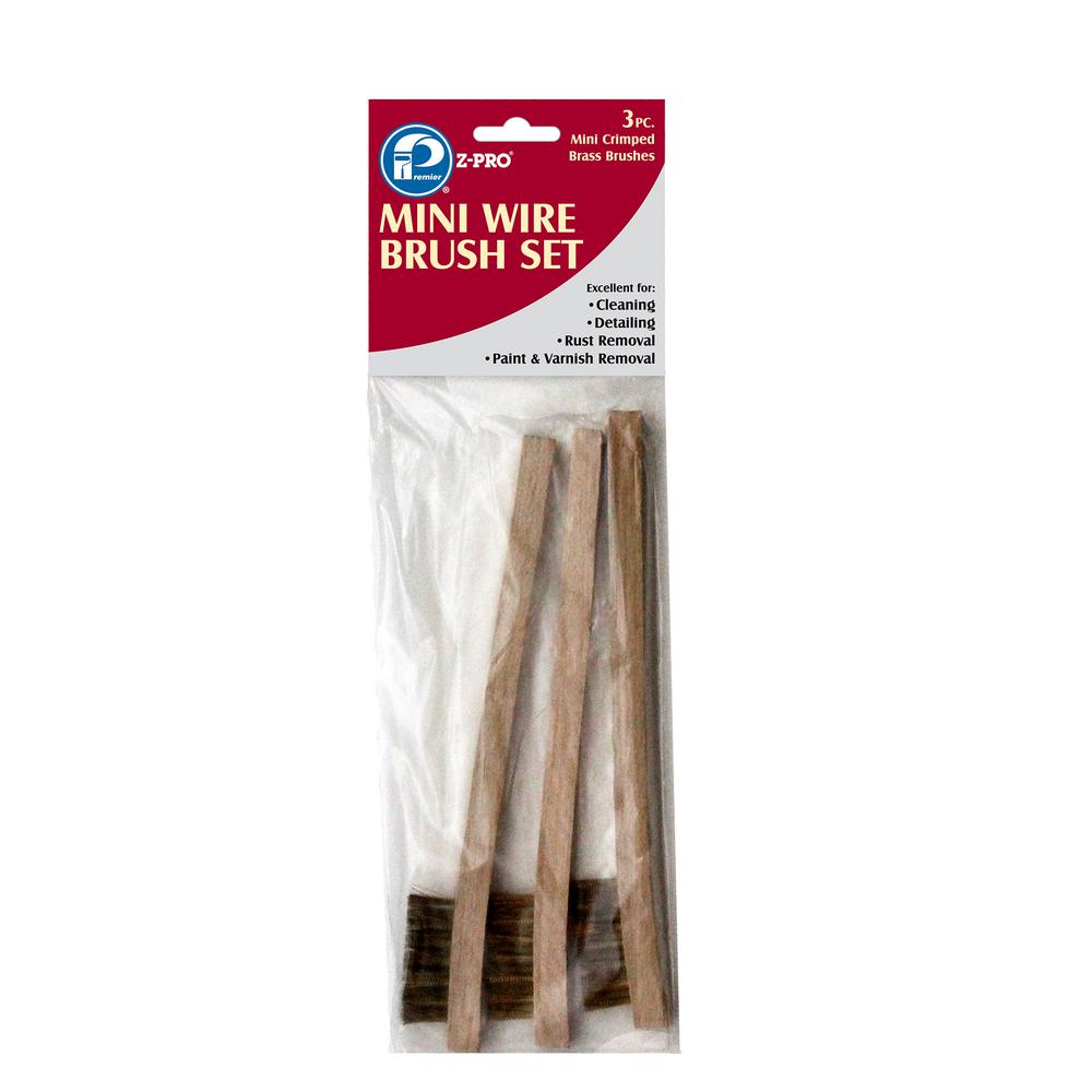Premier 3-Piece Brass Mini Wire Brush Set (12-Pack)-HAR10211 - The Home ...