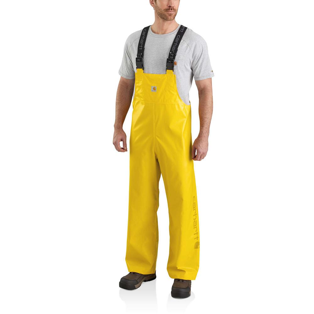 black and yellow bib overalls