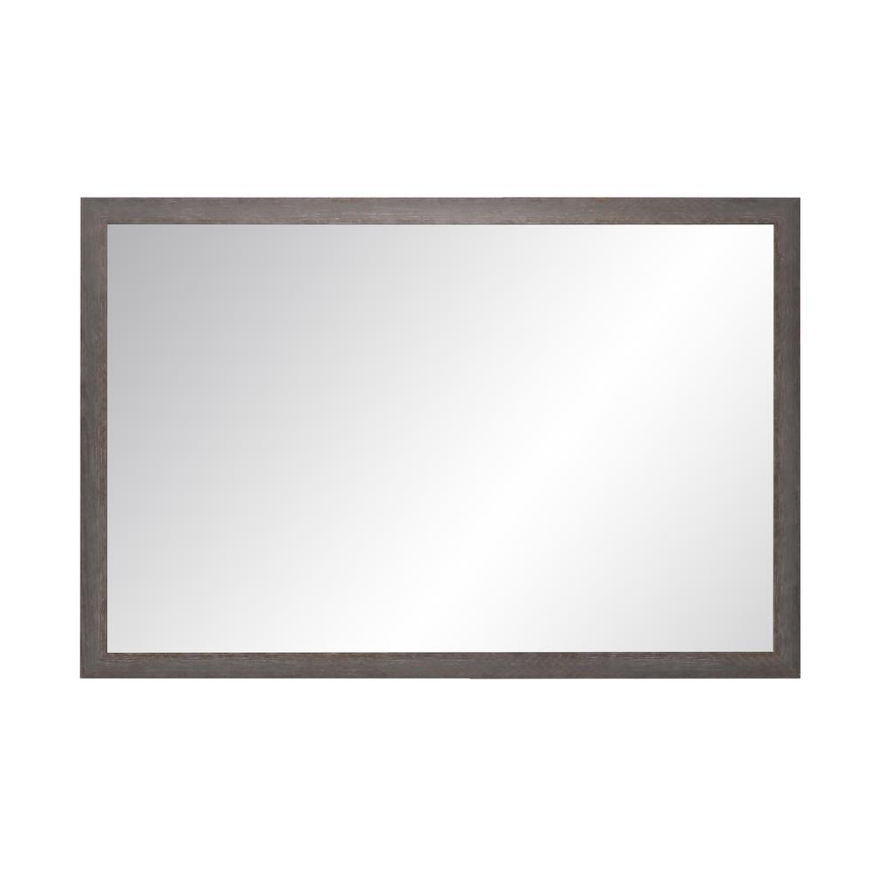 BrandtWorks 29.5 in. x 52.5 in. Modern Matte Charcoal Wall Mirror