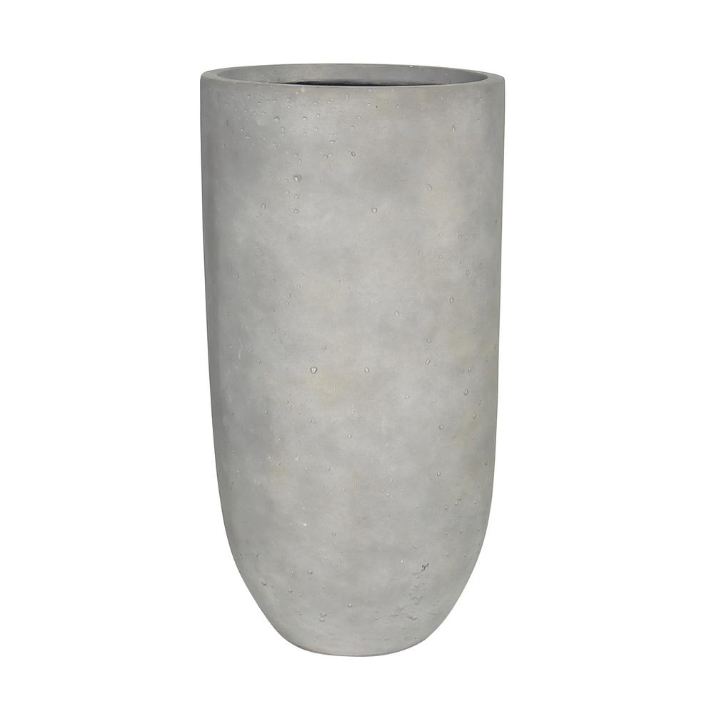 10 in. W x 18.25 in. H Composite Tall Crucible in Smooth Cement