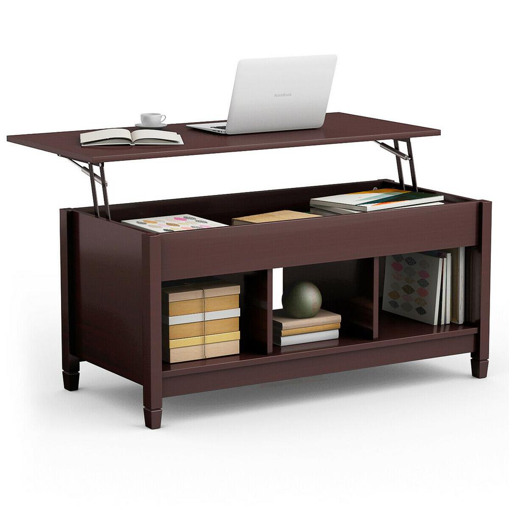 Costway Lift Top Coffee Table With Hidden Compartment And Storage