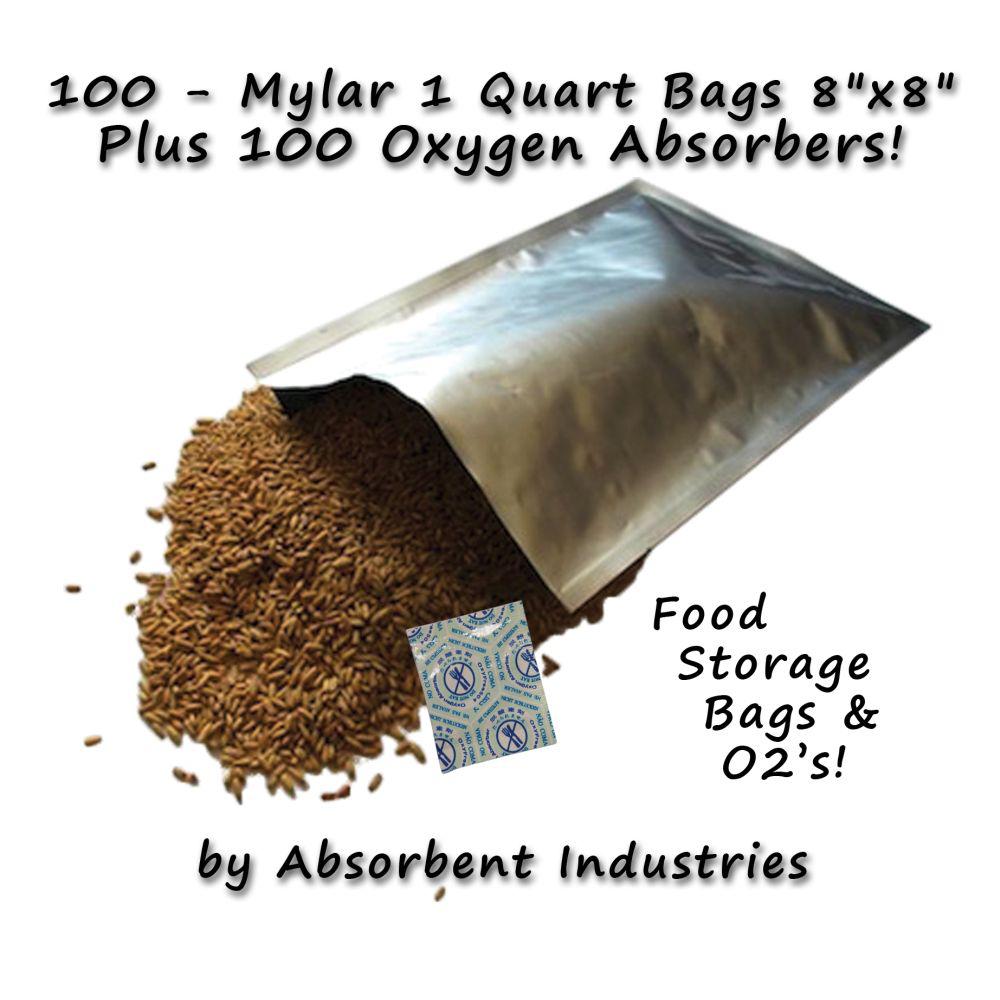Dry Packs 8 In X Mylar Bags 100 Pack And Oxygen Absorbers Mylar Bags 100 Pack And