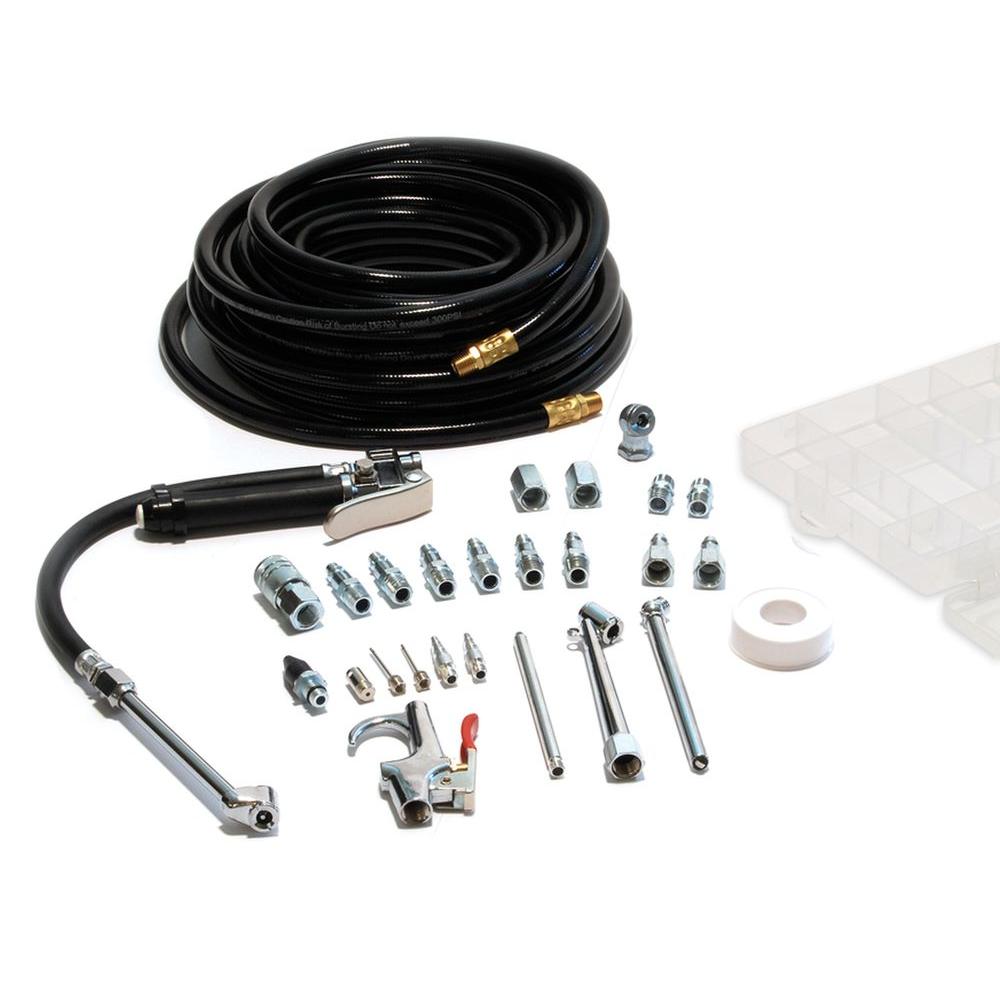 Green Power 3//8 X 50 Tire Air Hose Inflator Kit with Universal Gladhand /& Chuck red color