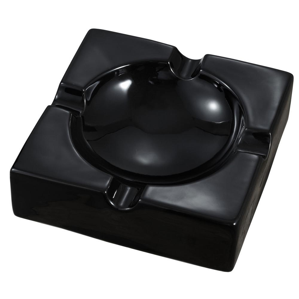 Visol Lokken Black Ceramic Ashtray for Patio UseVASH716BK The Home Depot