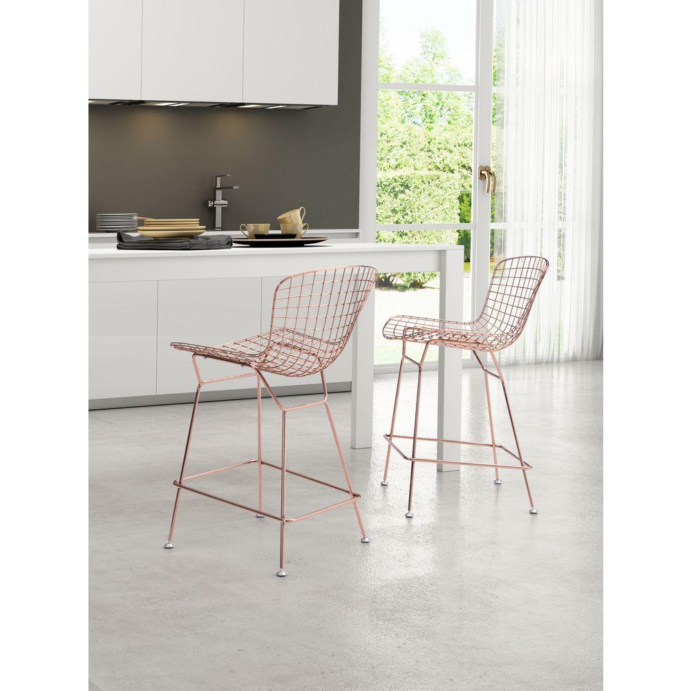 24 In Rose Gold Bar Stool Set Of 2