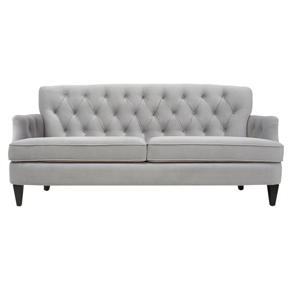 Jennifer Taylor Kelly Opal Grey Hand Tufted Sofa 63170 3 865 The Jennifer Taylor Kelly Opal Grey Hand
