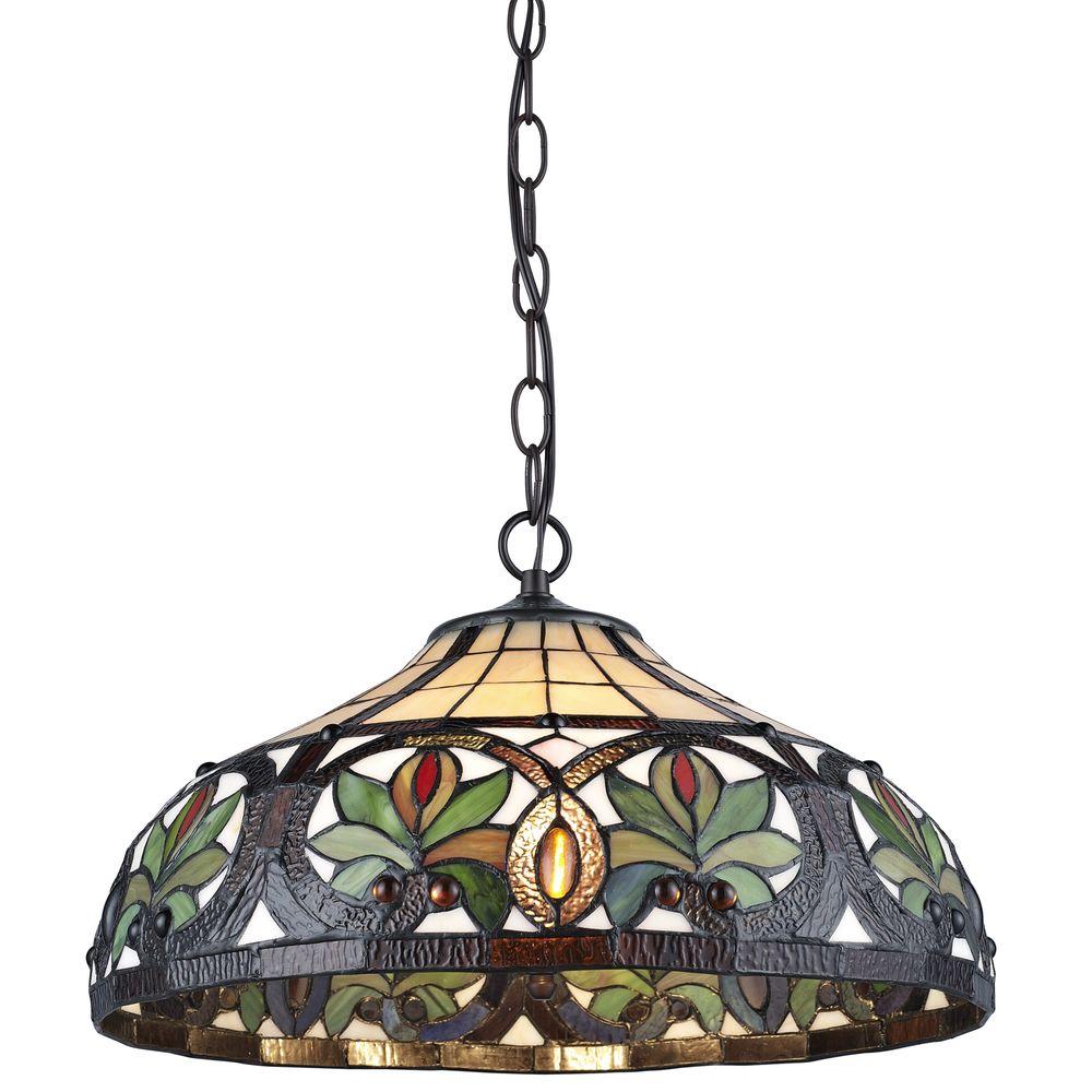 Serena D Italia Tiffany 2 Light Sunrise Bronze Pendant Hanging Lamp