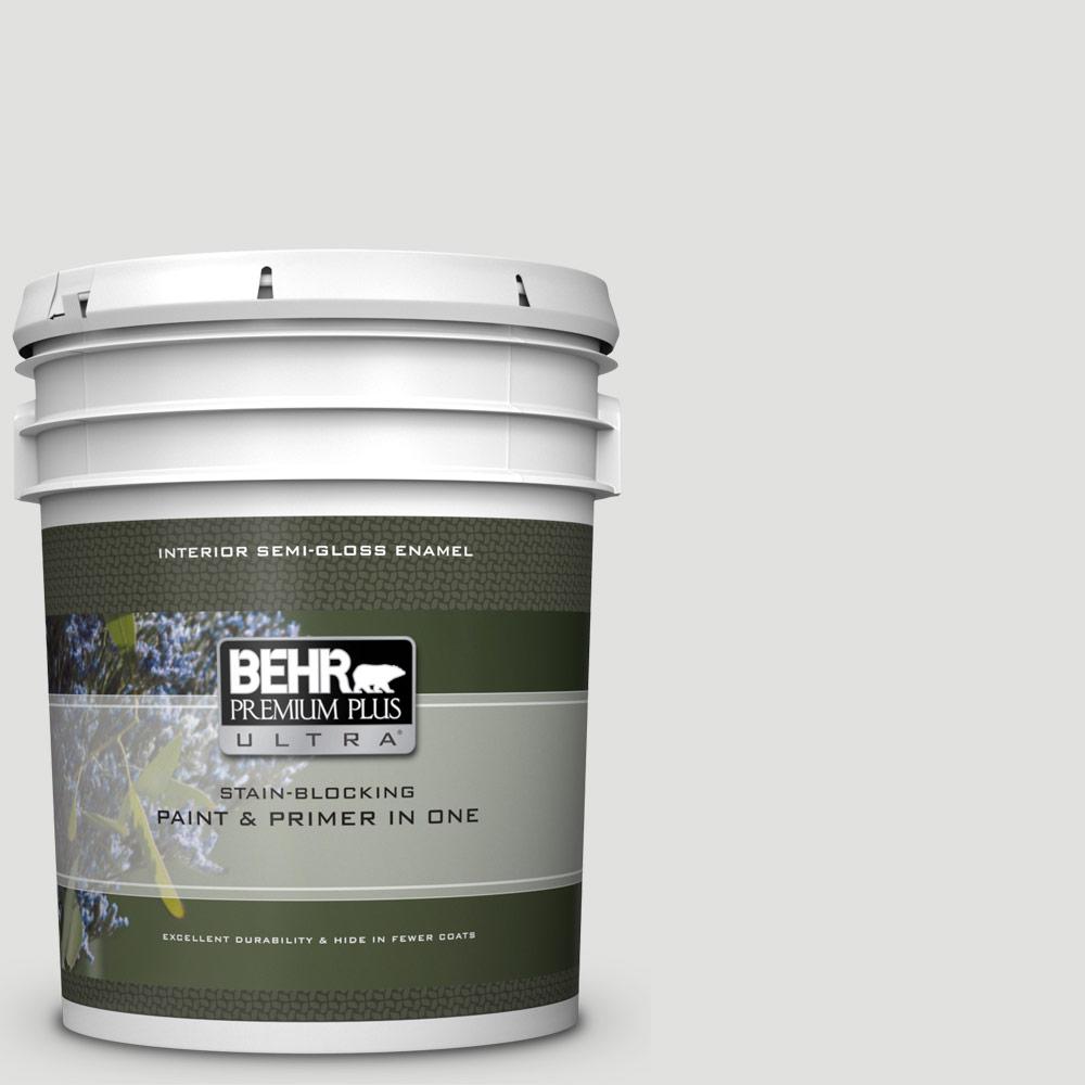 Behr Premium Plus Ultra 5 Gal Bl W13 Silver Polish Semi Gloss Bl W13 Silver Polish Semi Gloss Enamel Interior Paint And Primer In One