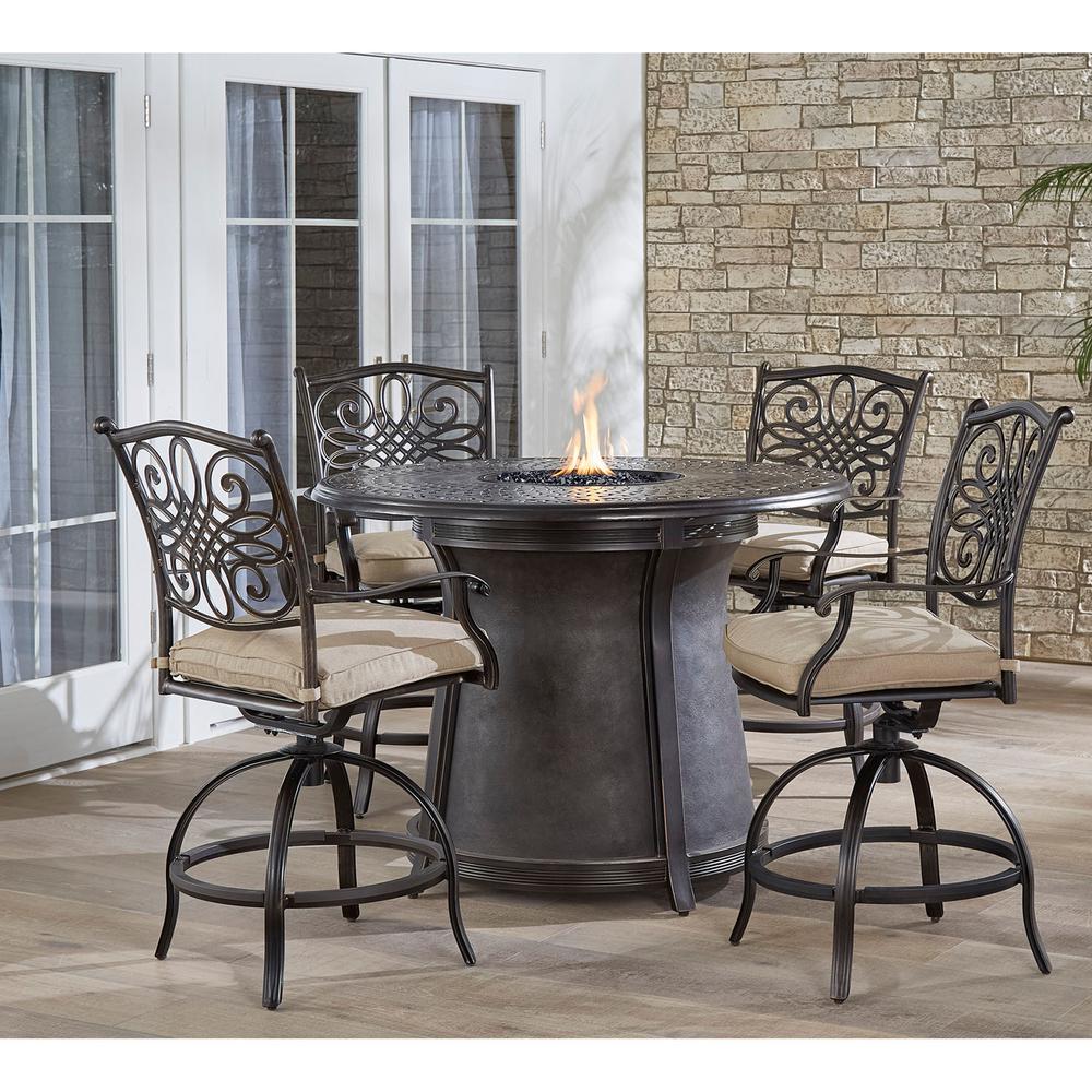 Bar Height Outdoor Table And Chairs, Bar Fire Pit Table