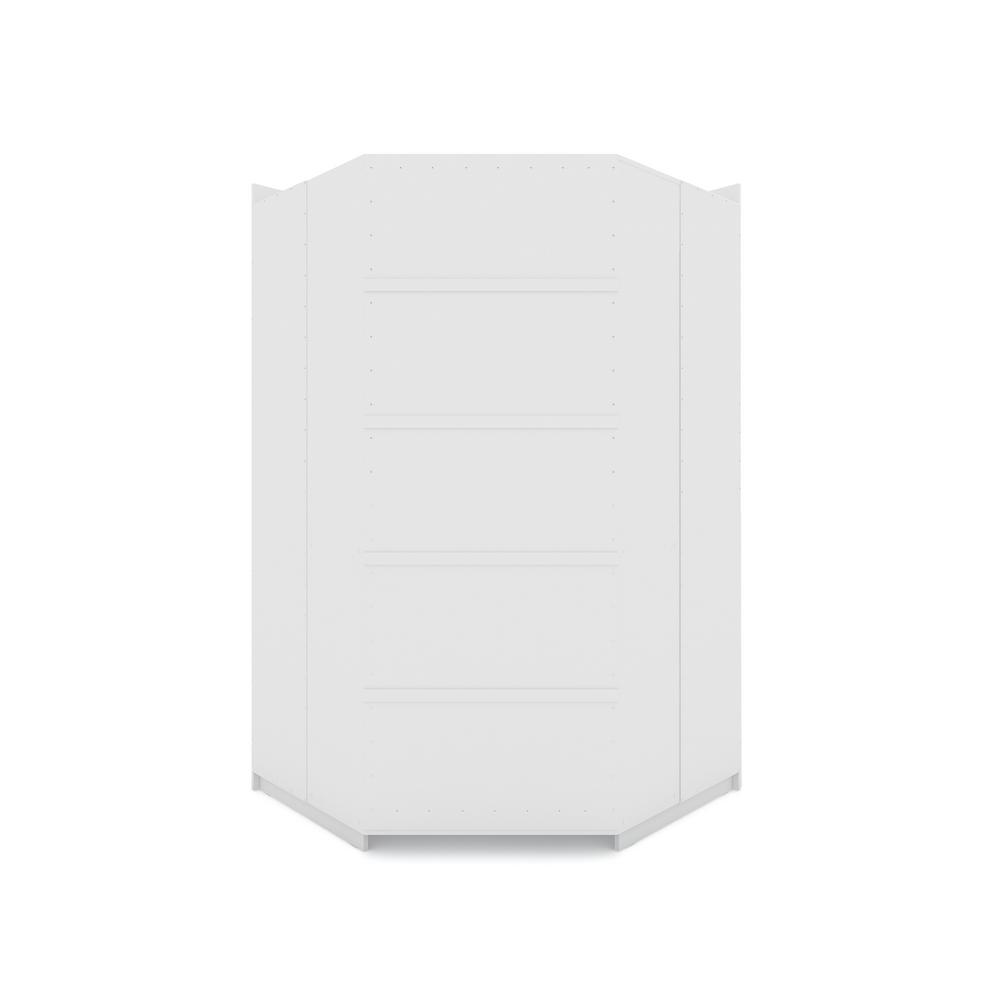 Luxor Ramsey 2 0 White Corner Wardrobe Closet 115hd1 The Home Depot