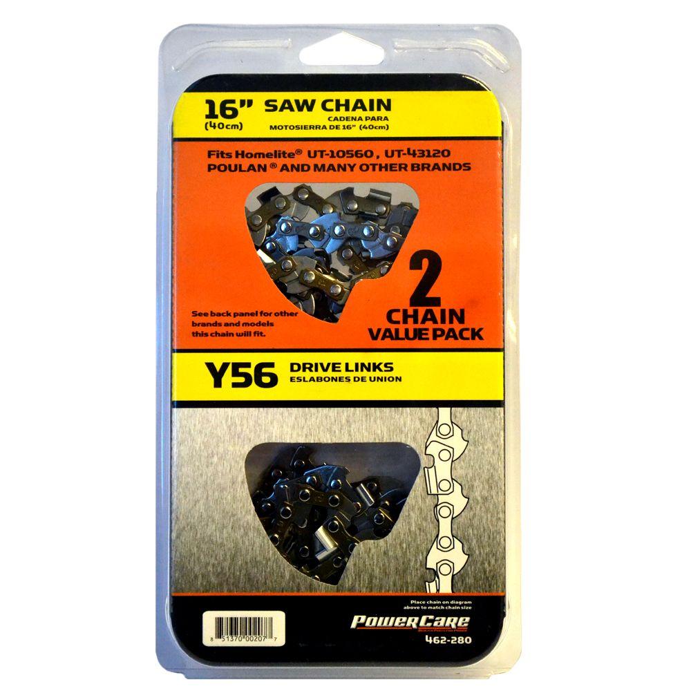 Power Care Y56 16 in. Chainsaw Chain (2Pack)CL15056X2PC2 The Home