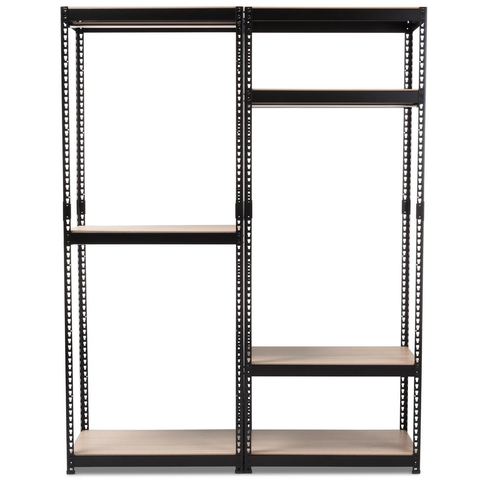 Baxton Studio Gavin Black Metal 7Shelf Closet Storage Racking