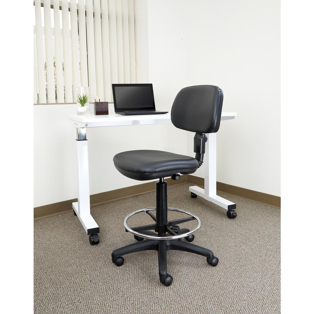 Office Star Products Black Vinyl Drafting Chair Dc517v The Home Depot