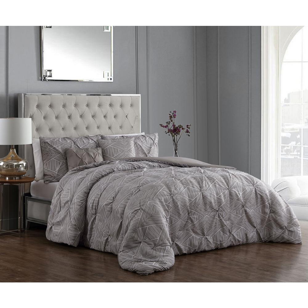 Duck River Esy Pintuck Reversible White 8-Piece Queen Comforter Set ESY ...