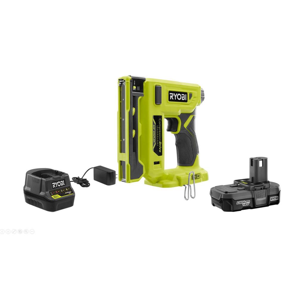 RYOBI 18Volt ONE+ Cordless Compression Drive 3/8 in. Crown Stapler