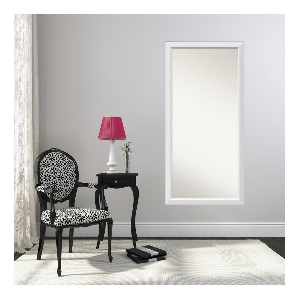29 In X 60 Blanco White Wood Framed Mirror