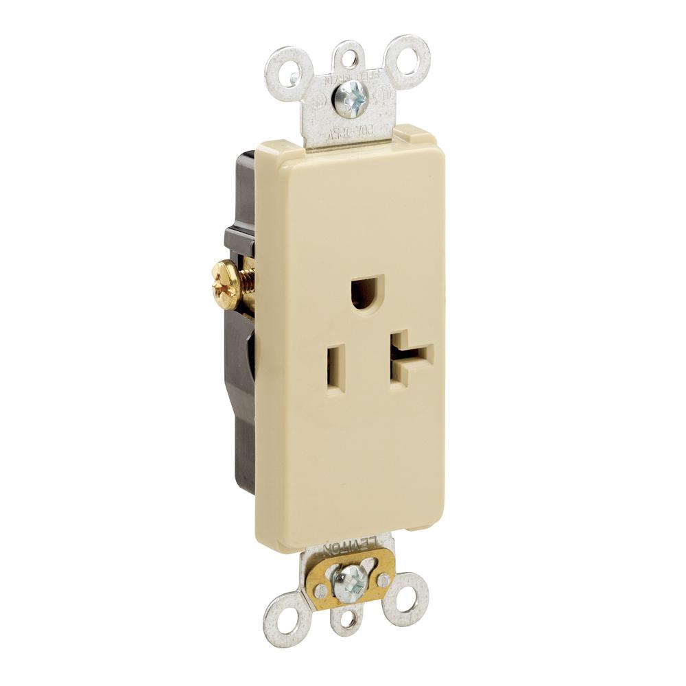 Leviton 20 Amp Commercial Grade Grounding Single Outlet, Brown5801