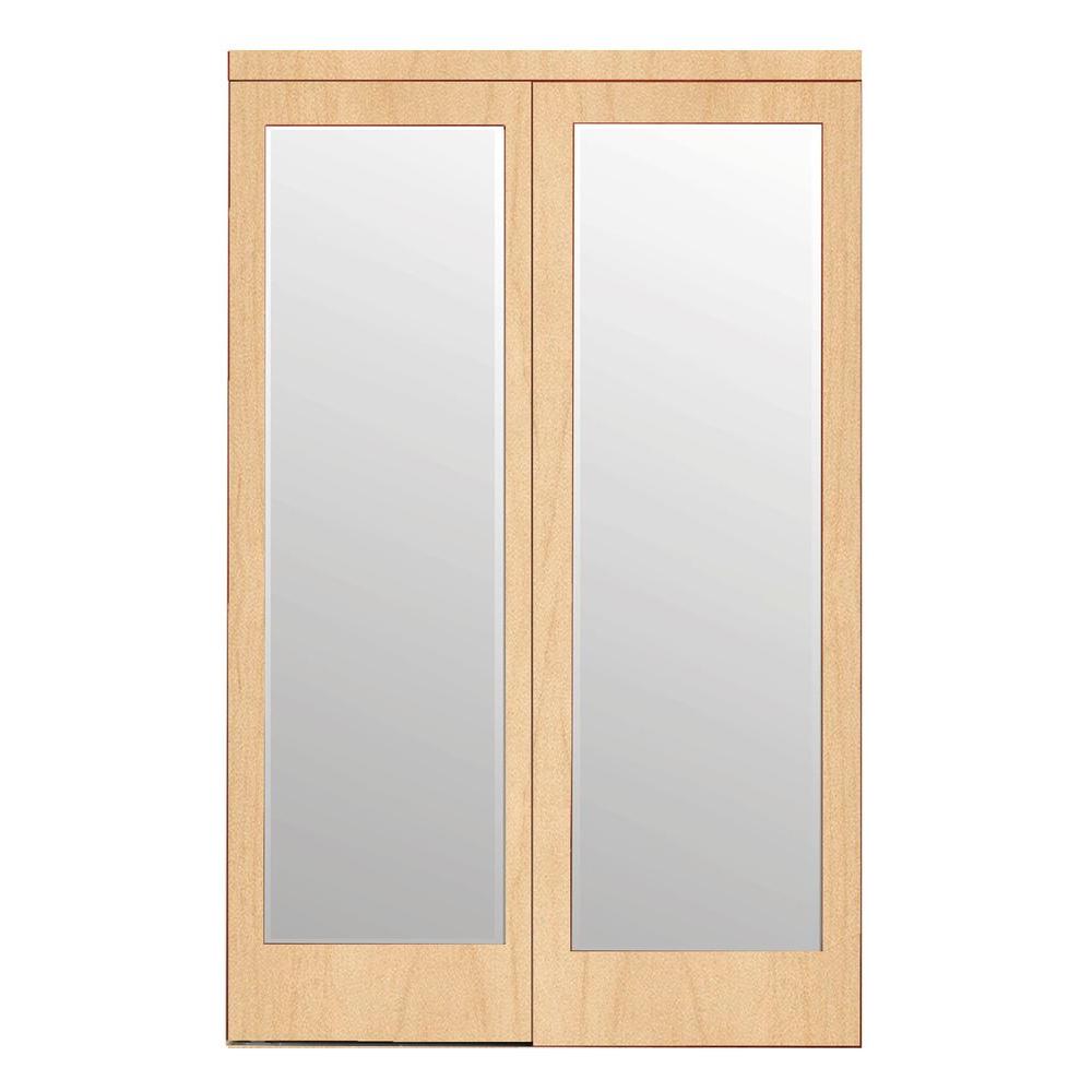 Impact Plus 42 in. x 80 in. MirMel Mirror Stain Grade Maple Solid Core