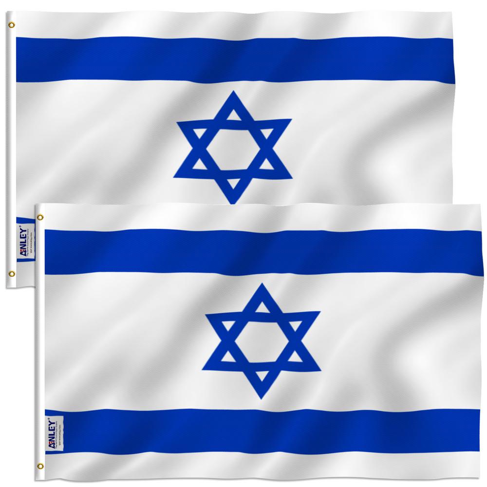 Anley Fly Breeze 3 Ft X 5 Ft Polyester Israel 2 Sided Flags