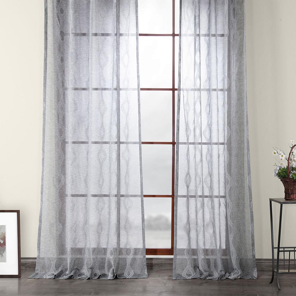 Exclusive Fabrics Furnishings Vega Charcoal Gray Patterned Linen