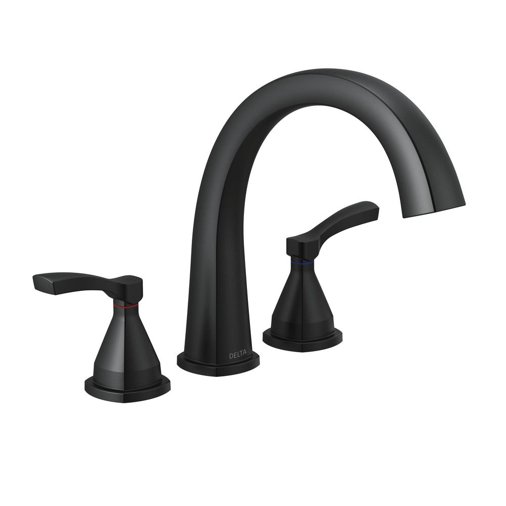 Delta Ashlyn 2-Handle Deck Mount Roman Tub Faucet Trim Kit in Matte ...