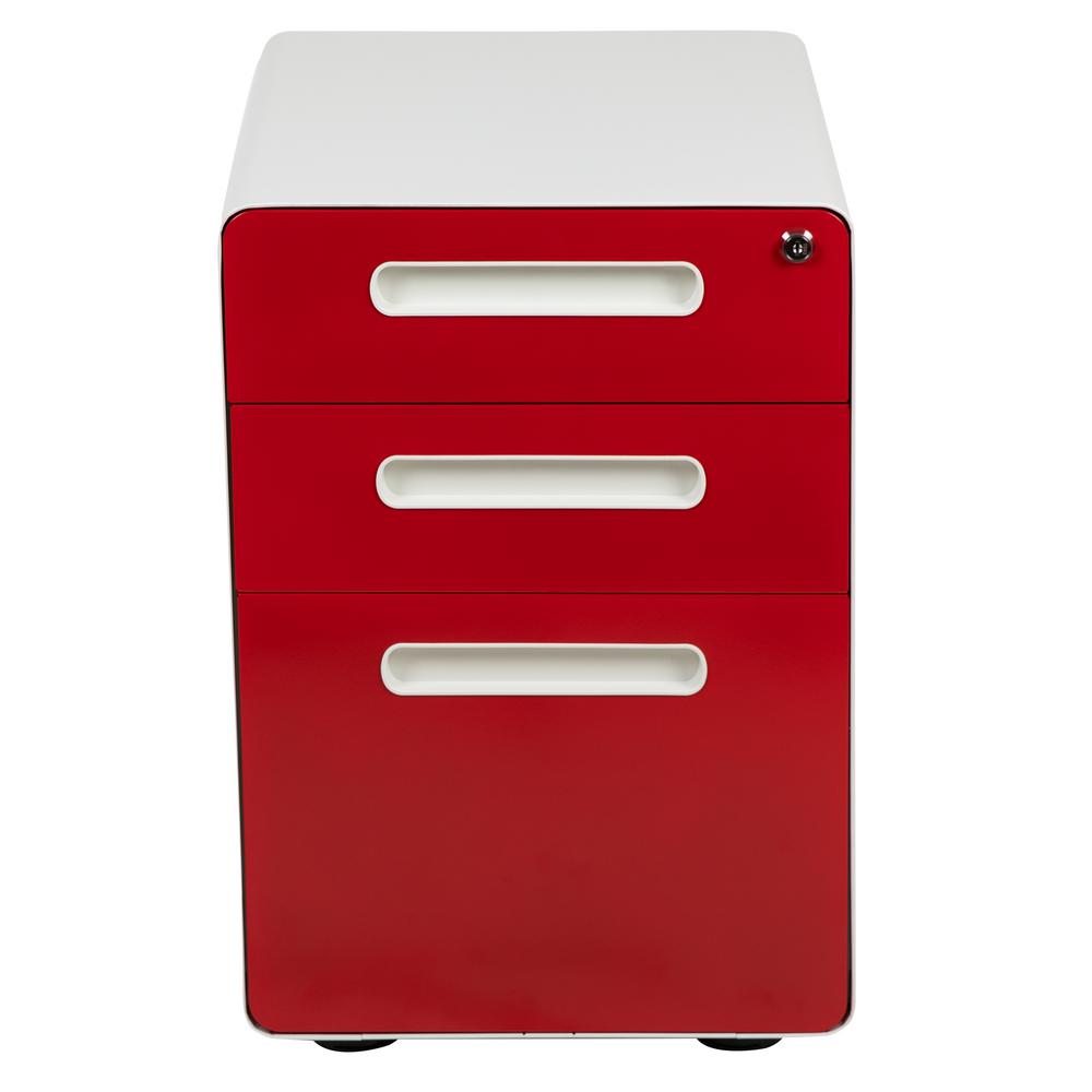 Carnegy Avenue White And Red Filing Cabinet Cga 442985 Wh Hd The