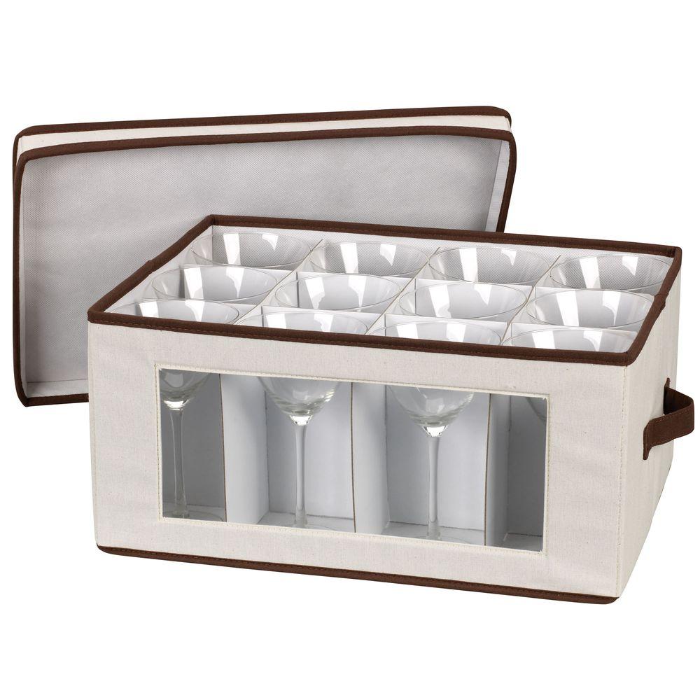 Stemware Storage Chest/Goblet Canvas with Trim540 The Home Depot