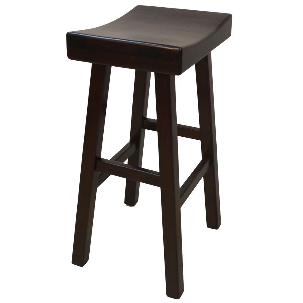 Carolina Cottage Colborn 30 In Espresso Thick Saddle Seat Stool