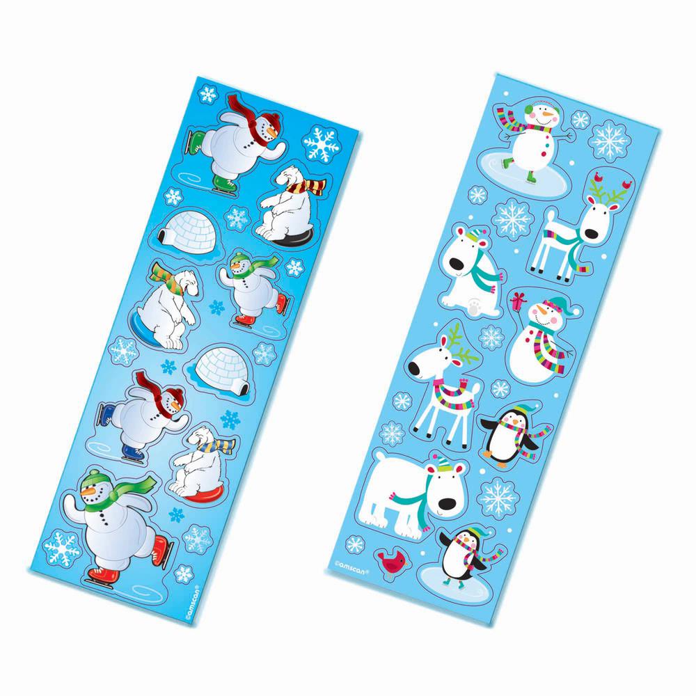 Amscan Winter Fun Christmas Stickers 8 Count 11 Pack 394898