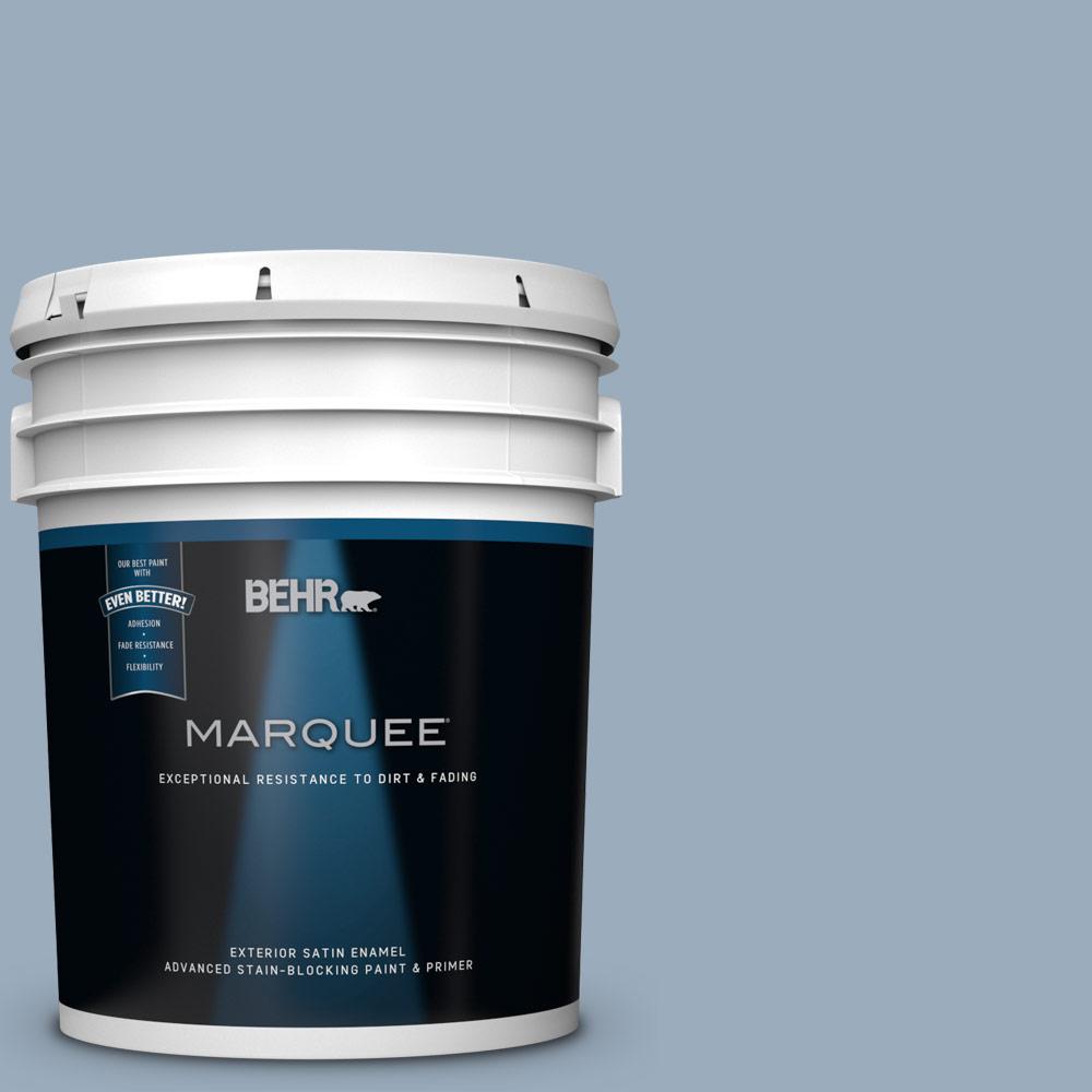 BEHR MARQUEE 5gal. 560F4 Russian Blue Satin Enamel Exterior Paint945405 The Home Depot
