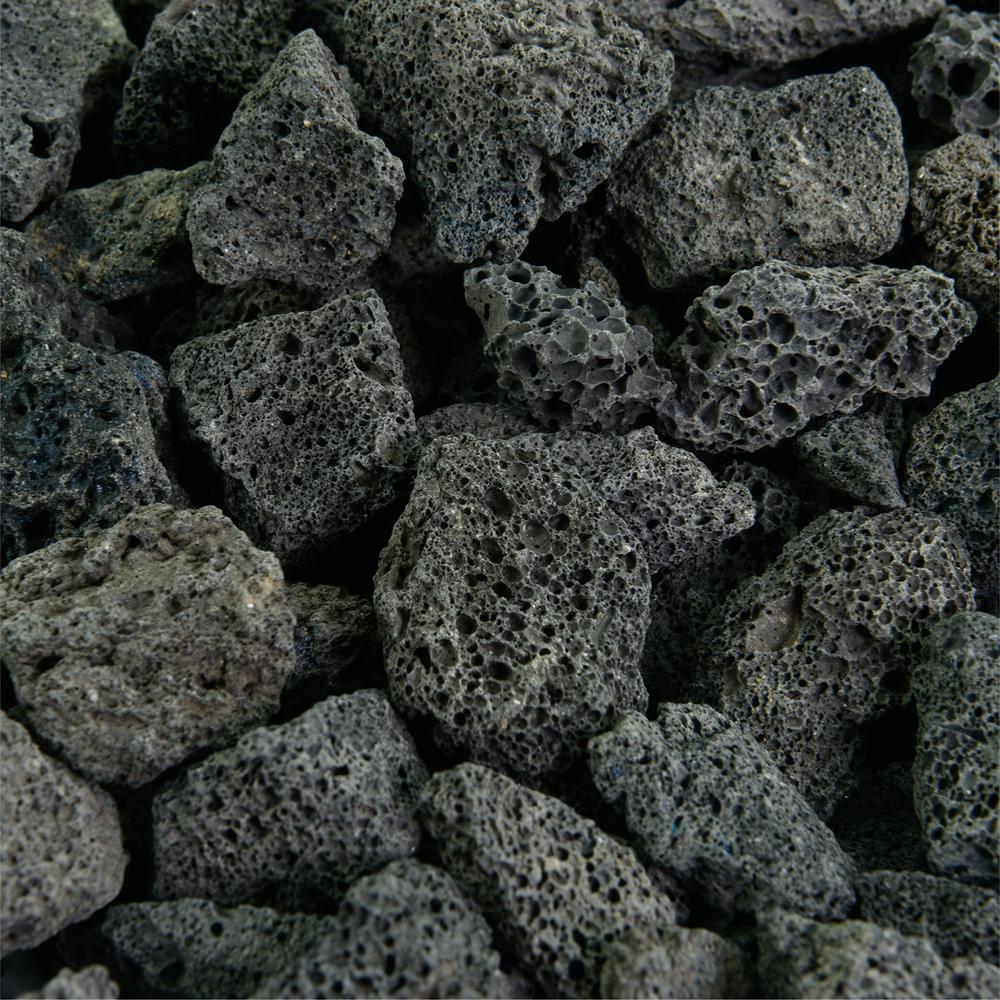 Fire Pit Essentials 10 Lbs Black Lava Rock 3 4 In 01 0356 The Home Depot