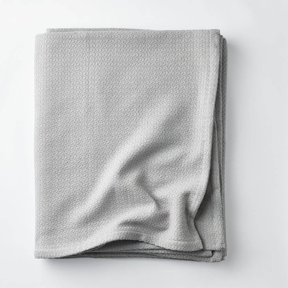 The Company Store Organic Cotton Gray Solid King Woven Blanket-85021-K ...