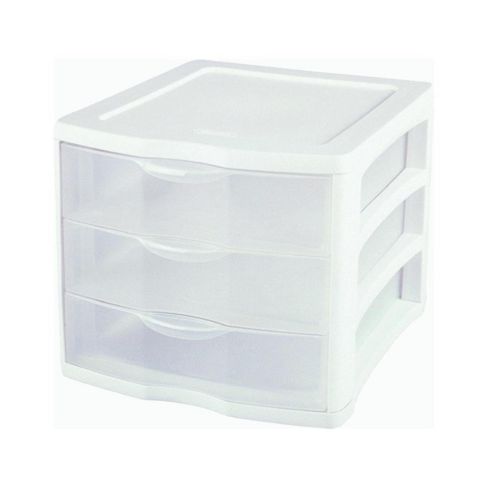Sterilite 17918004 Compact Portable 3 Storage Drawer Organizer