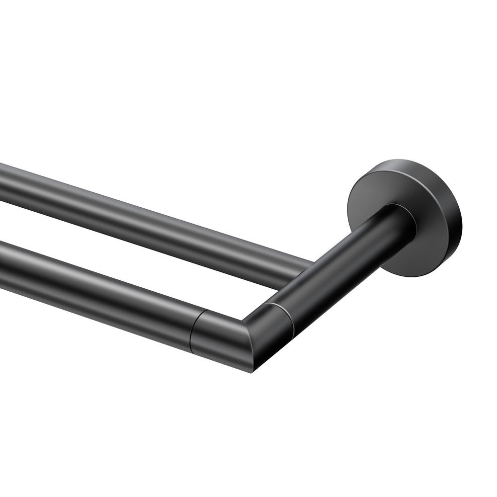 Gatco Glam, 24 in. Double Towel Bar in Matte Black