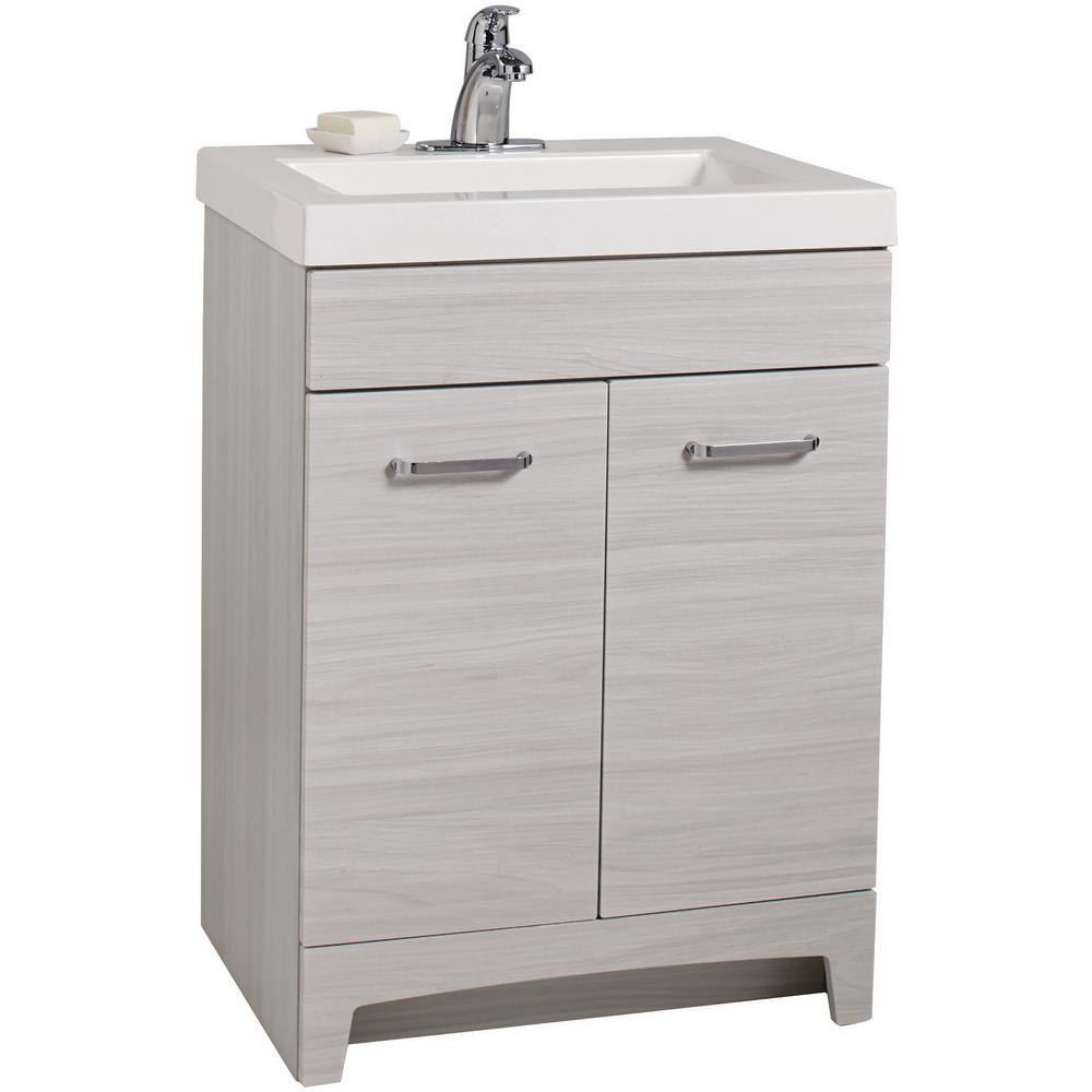 Glacier Bay Stancliff 24.50 in. W x 18.75 in. D Bath Vanity in Elm 