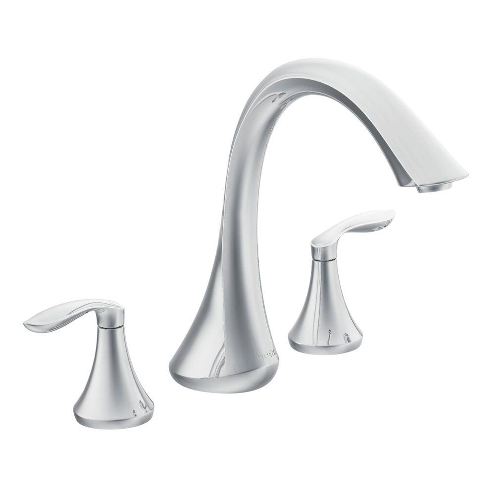 Moen Eva 2 Handle Deck Mount Roman Tub Faucet Trim Kit In Chrome