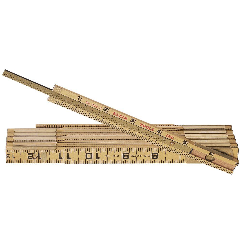 Klein Tools 6 Ft Wood Folding Ruler With Extension 9056 The Home Depot