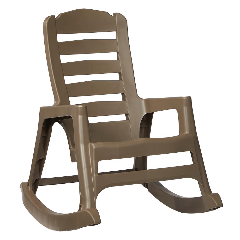 Unbranded Big Easy Plastic Outdoor Rocking Chair Mushroom 8080 96 4300 The Home Depot