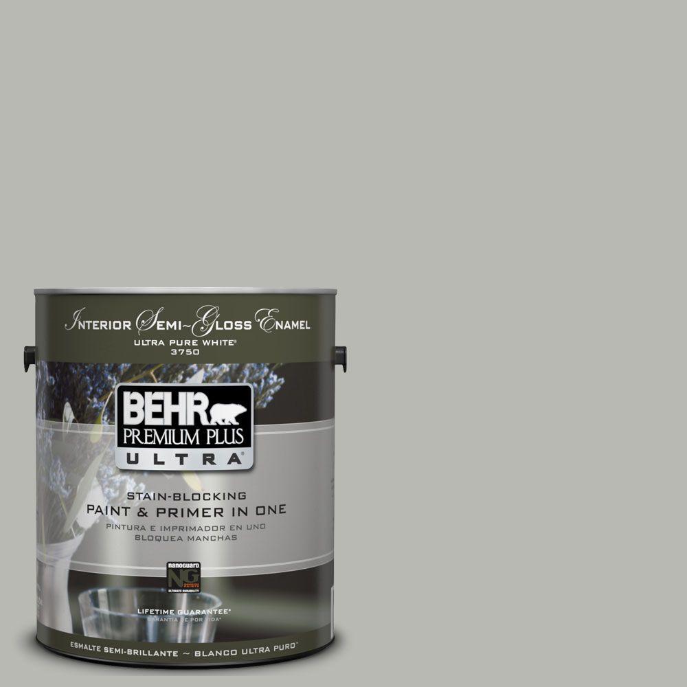 BEHR Premium Plus Ultra 1-gal. #UL260-18 Classic Silver Interior Semi ...