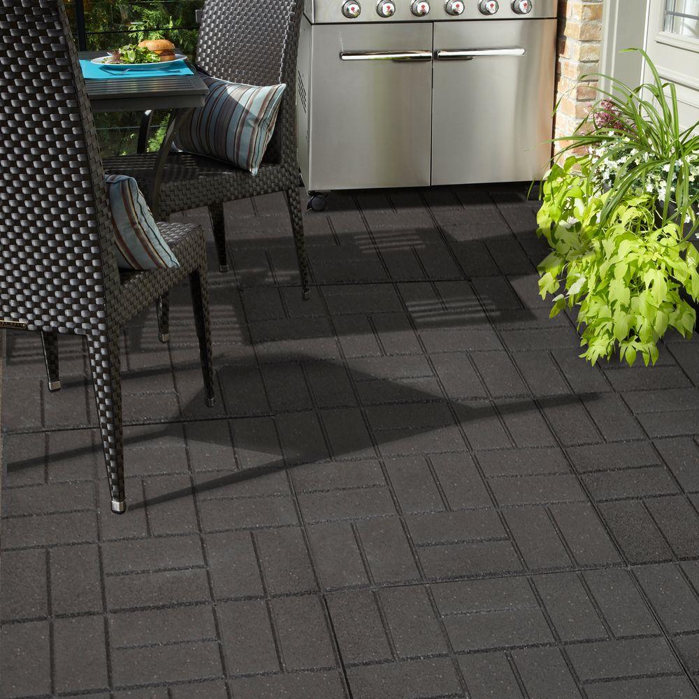 Envirotile 24 In X 24 In Xl Brick Black Rubber Paver 1ea